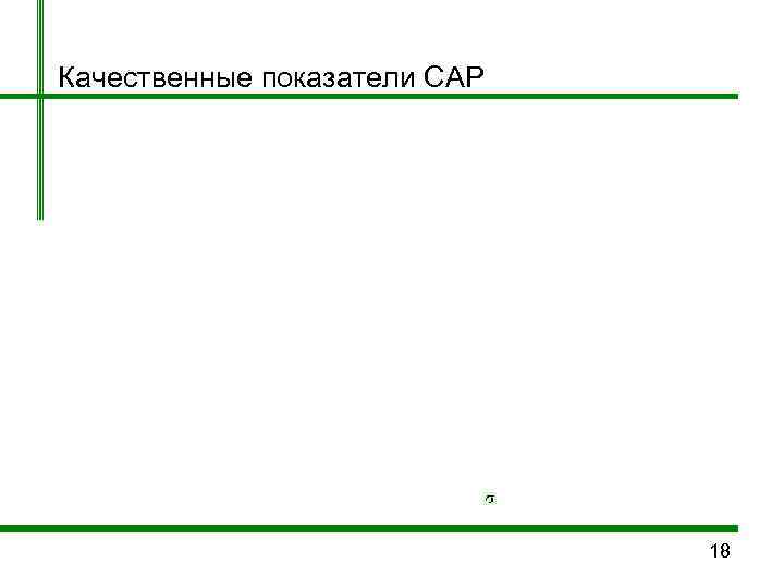 Качественные показатели САР      18 