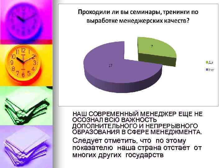 НАШ СОВРЕМЕННЫЙ МЕНЕДЖЕР ЕЩЕ НЕ ОСОЗНАЛ ВСЮ ВАЖНОСТЬ ДОПОЛНИТЕЛЬНОГО И НЕПРЕРЫВНОГО ОБРАЗОВАНИЯ В СФЕРЕ