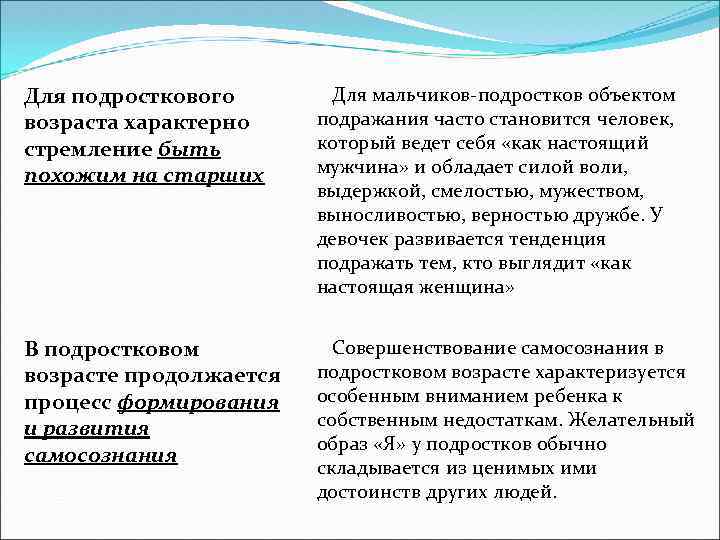 Для подросткового возраста характерно стремление быть похожим на старших Для мальчиков-подростков объектом подражания часто