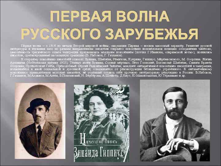 Подготовьте презентацию о творческой деятельности и судьбе представителя русского зарубежья