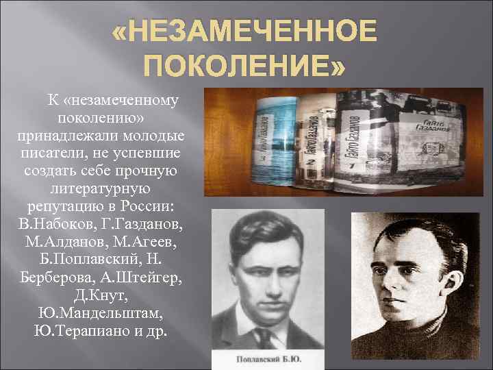 Русское литературное зарубежье 1920 1990 х годов. Незамеченное поколение. Незамеченное поколение русской эмиграции. Писатели и поэты первой волны русской эмиграции.