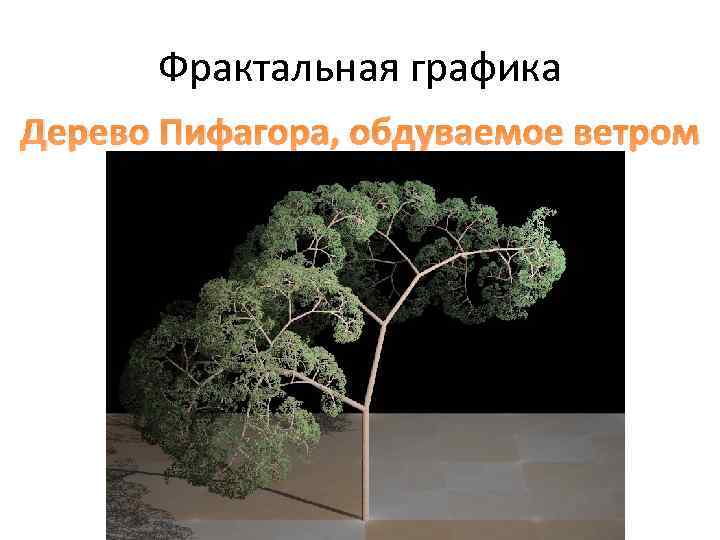 Фрактальная графика Дерево Пифагора, обдуваемое ветром 