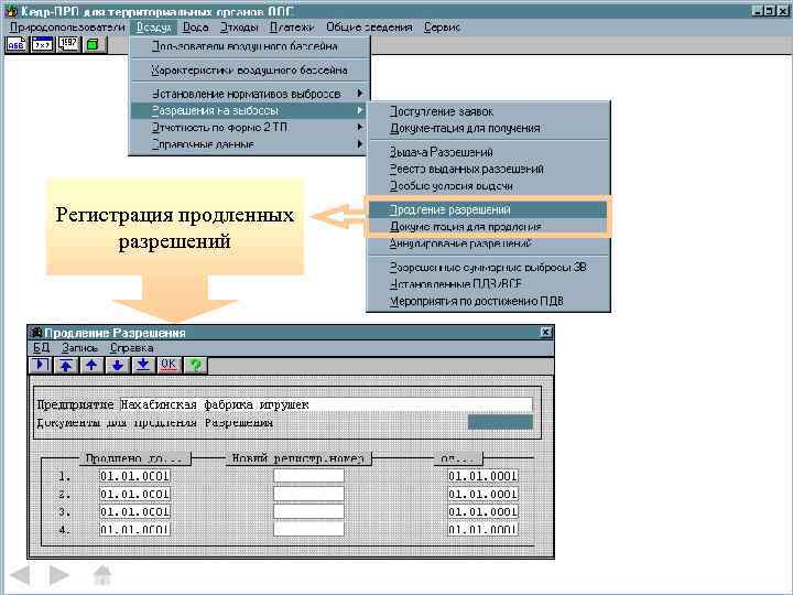 Регистрация продленных разрешений 
