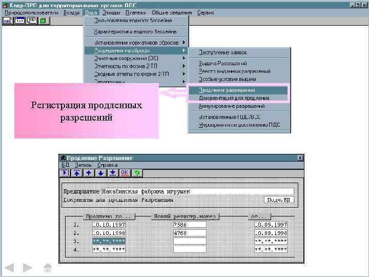 Регистрация продленных разрешений 