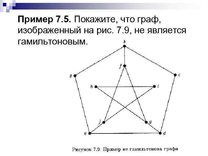 Пример 7. 5. Покажите, что граф, изображенный на рис. 7. 9, не является гамильтоновым.