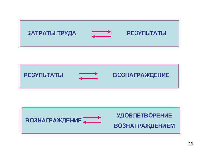 ЗАТРАТЫ ТРУДА РЕЗУЛЬТАТЫ ВОЗНАГРАЖДЕНИЕ УДОВЛЕТВОРЕНИЕ ВОЗНАГРАЖДЕНИЕМ 25 