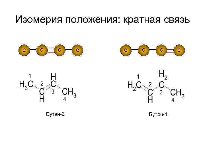 Изомерия положения: кратная связь С С С Бутен-2 С С Бутен-1 С 