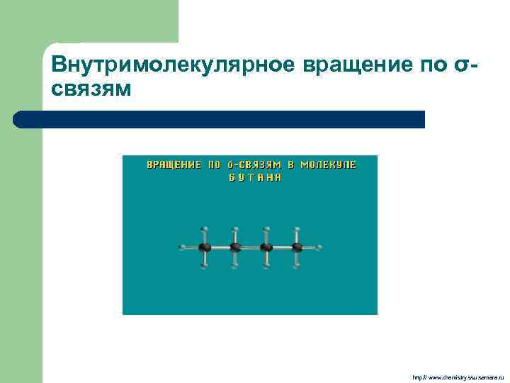 Внутримолекулярное вращение по σсвязям http: // www. chemistry. ssu. samara. ru 