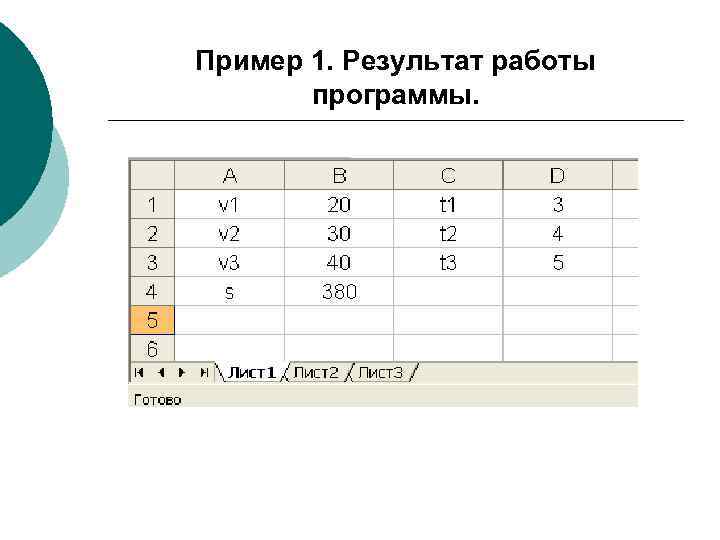 Пример 1. Результат работы программы. 