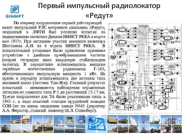 Первый импульсный радиолокатор «Редут» По второму направлению первый действующий макет импульсной РЛС метрового диапазона