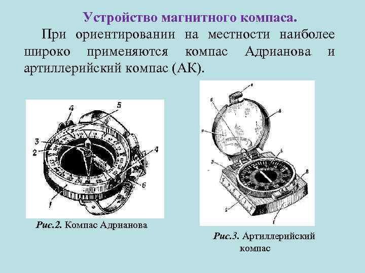 Рисунок магнитного компаса