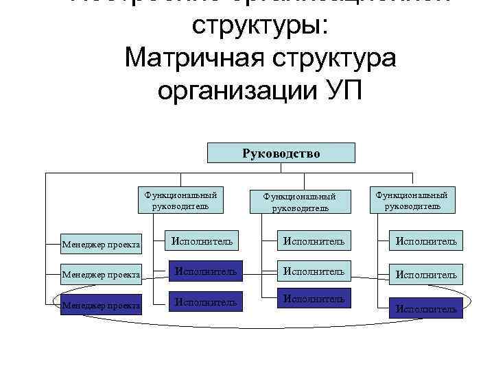 Матричная структура позволяет. Матричная структура проекта. Сильная матричная структура. Матричная структура автотранспортных предприятий. Организационная структура исполнителей проекта.