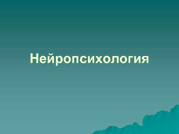 Нейропсихология 