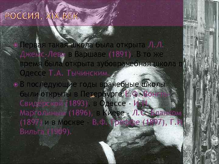  Первая такая школа была открыта Л. Л. Джемс-Леви в Варшаве (1891). В то