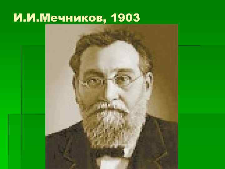 И. И. Мечников, 1903 