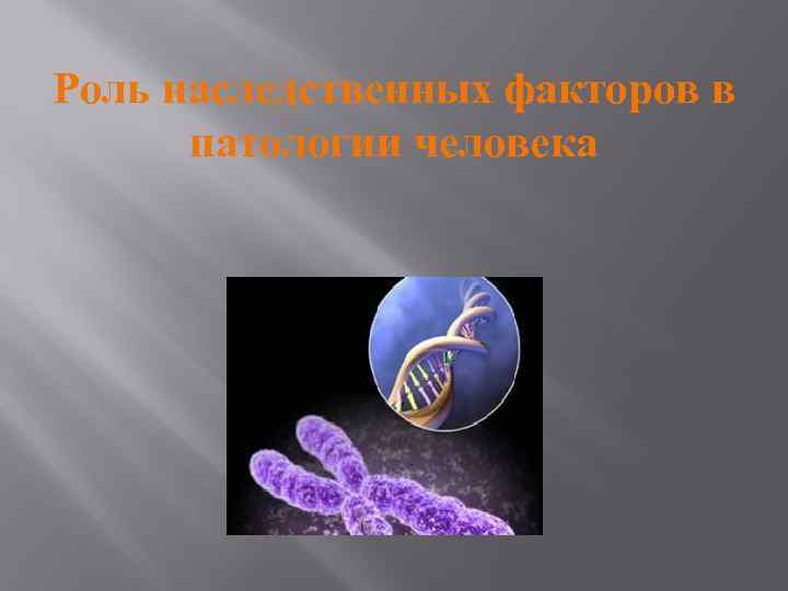Роль наследственных факторов в патологии человека 