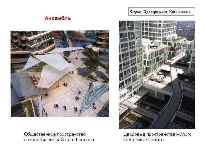 Форма Пространство Композиция Ансамбль Общественное пространство нового жилого района в Лондоне Дворовые пространства жилого
