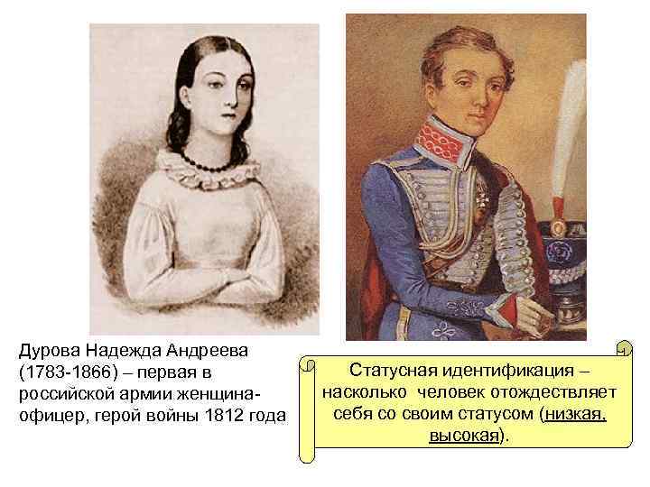 Дурова Надежда Андреева (1783 -1866) – первая в российской армии женщинаофицер, герой войны 1812