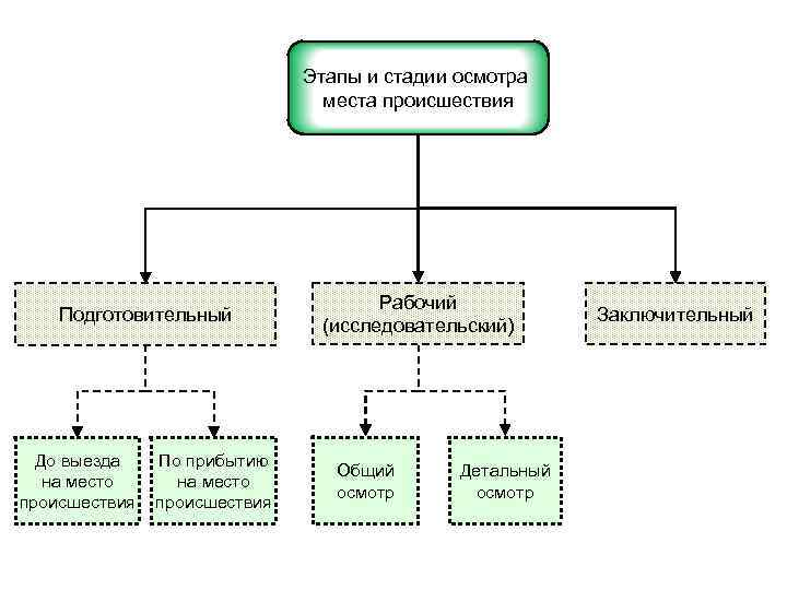 Этапы осмотра места происшествия