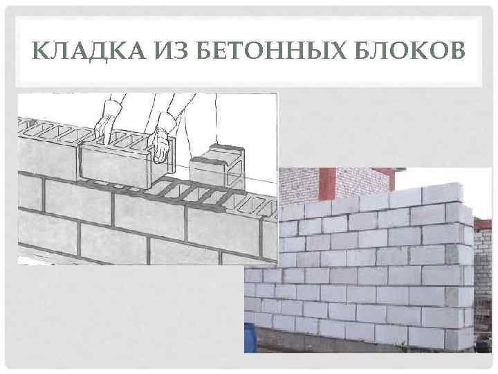 КЛАДКА ИЗ БЕТОННЫХ БЛОКОВ 