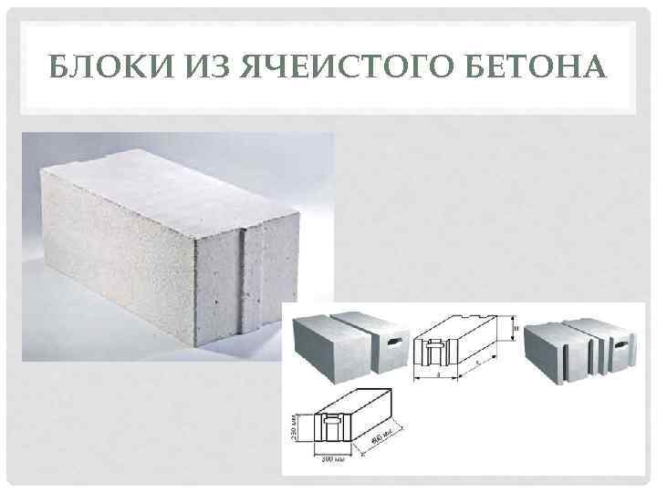 БЛОКИ ИЗ ЯЧЕИСТОГО БЕТОНА 
