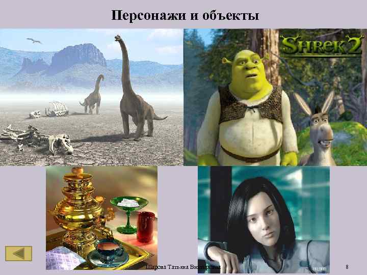 Персонажи и объекты Шарова Татьяна Викторовна 8 