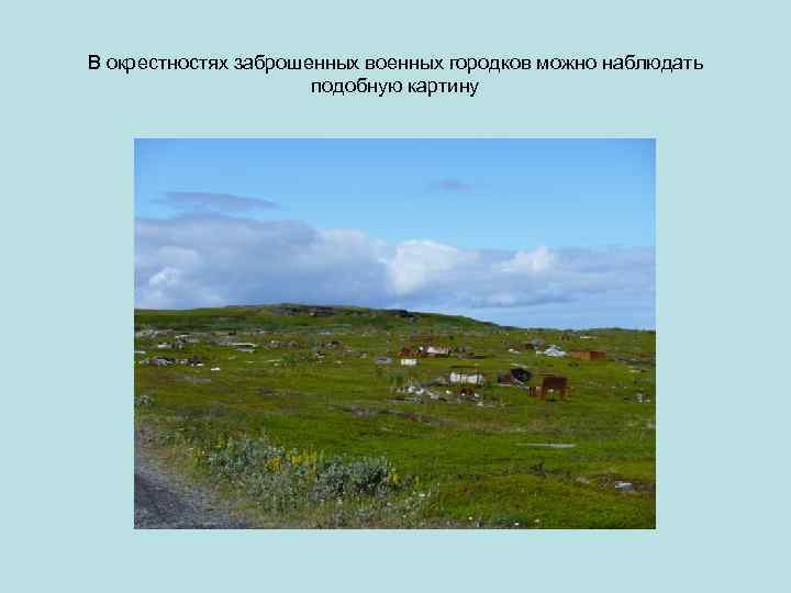 В окрестностях заброшенных военных городков можно наблюдать подобную картину 