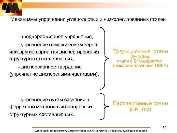 Механизмы упрочнения углеродистых и низколегированных сталей - твердорастворное упрочнение, - упрочнение измельчением зерна или