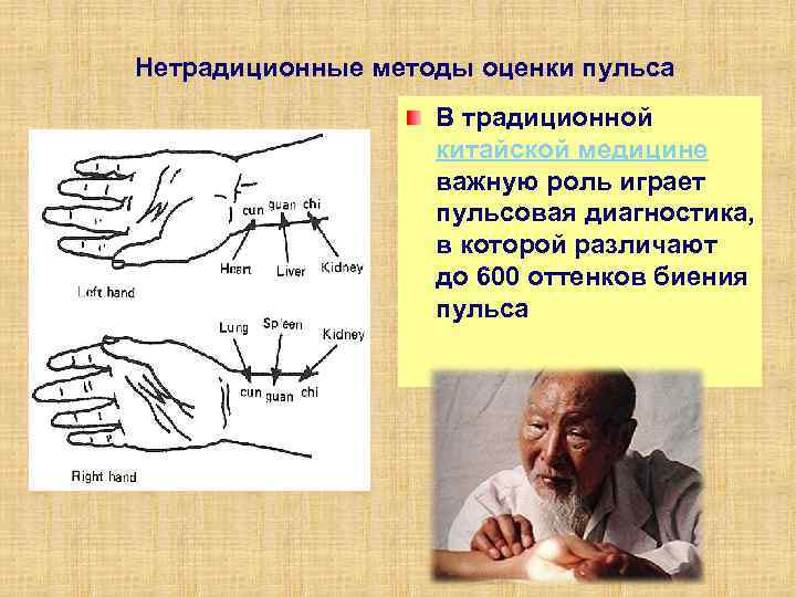 Нетрадиционные методы оценки пульса В традиционной китайской медицине важную роль играет пульсовая диагностика, в