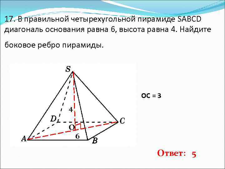 Диагонали основания правильной четырехугольной. Диагональ основания правильной четырехугольной пирамиды. Диагональ основания четырехугольной пирамиды. Высота правильной четырехугольной пирамиды равна 4. Высота основания правильной четырехугольной пирамиды.