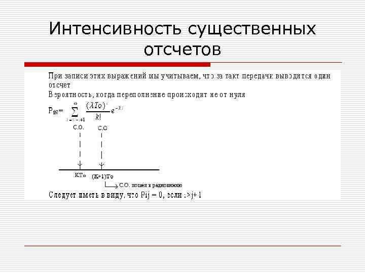 Интенсивность существенных отсчетов 