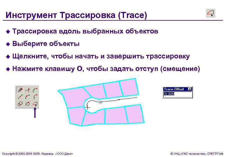 Инструмент Трассировка (Trace) u Трассировка вдоль выбранных объектов u Выберите объекты u Щелкните, чтобы