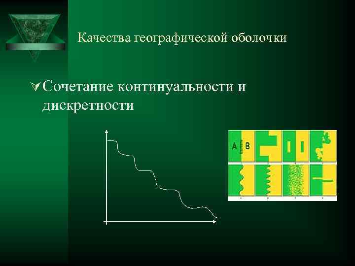 Качества географической оболочки Ú Сочетание континуальности и дискретности 