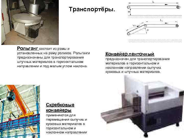 Транспортёры. Рольганг состоит из рамы и установленных на раму роликов. Рольганги предназначены для транспортирования