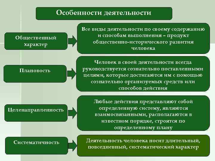 Специфика деятельности заключается