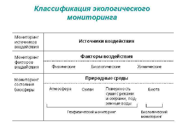 Классификация экологического мониторинга 