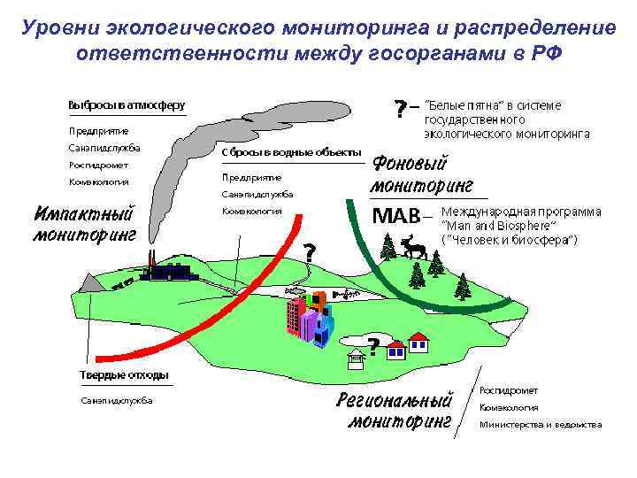 Уровни экологического мониторинга и распределение ответственности между госорганами в РФ 