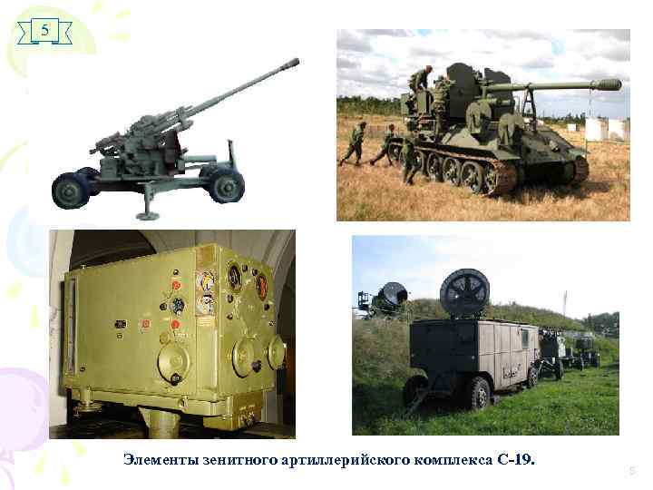5 Элементы зенитного артиллерийского комплекса С-19. 5 