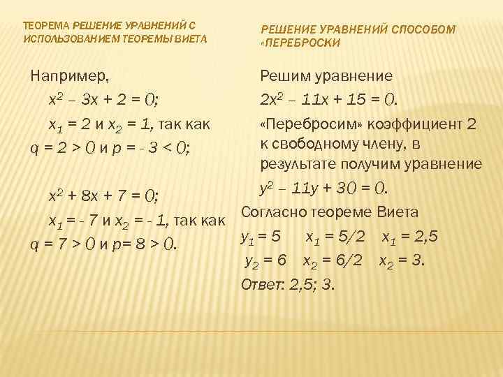 4x 2 4x 3 0 виета. Уравнение решение уравнений.