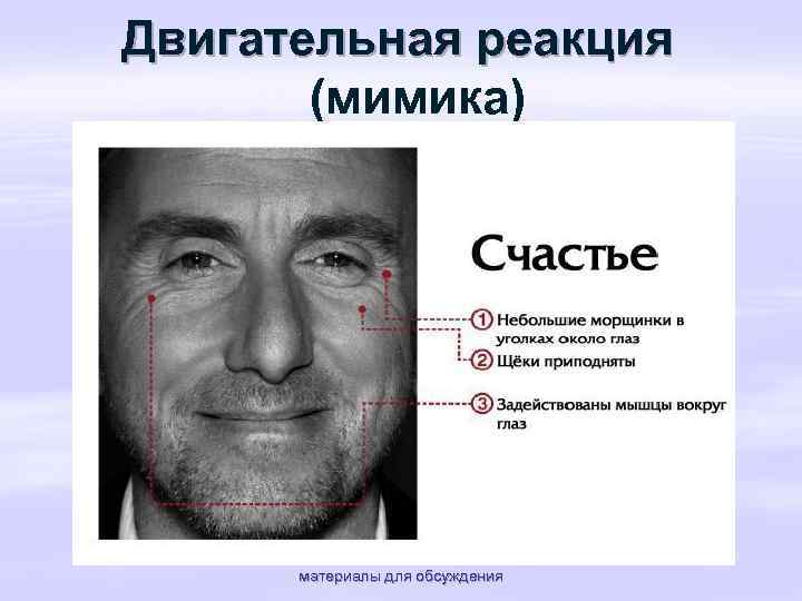 Двигательная реакция (мимика) материалы для обсуждения 
