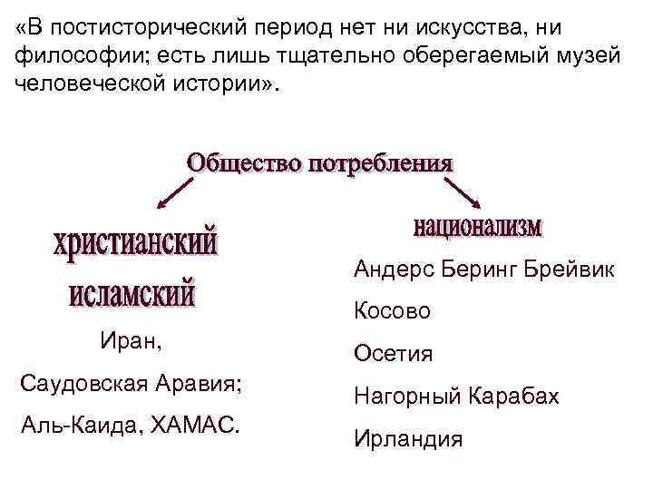  «В постисторический период нет ни искусства, ни философии; есть лишь тщательно оберегаемый музей