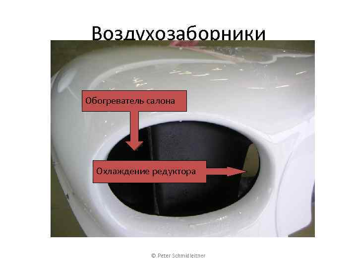 Воздухозаборники Обогреватель салона и Охлаждение редуктора Обогреватель салона Охлаждение редуктора © Peter Schmidleitner 