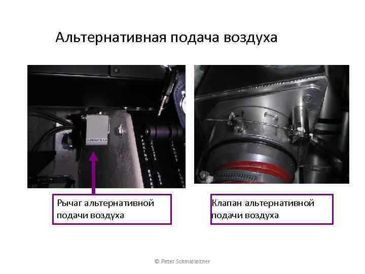Альтернативная подача воздуха Рычаг альтернативной подачи воздуха Клапан альтернативной подачи воздуха © Peter Schmidleitner