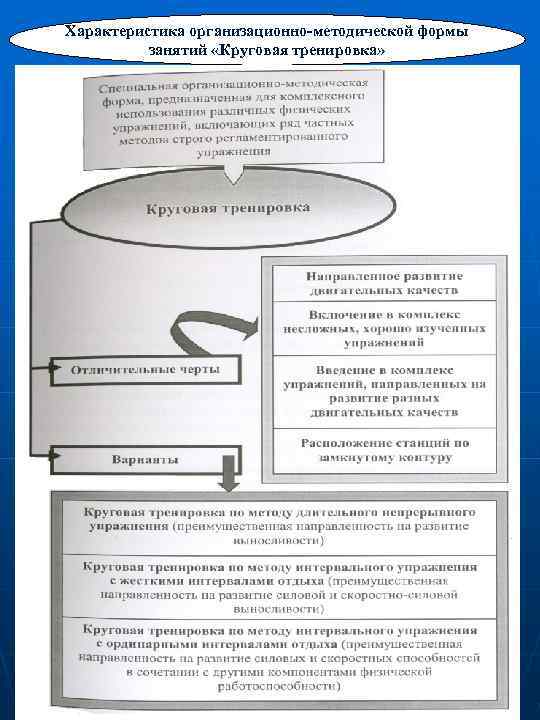 Характеристика организационно-методической формы занятий «Круговая тренировка» 10 