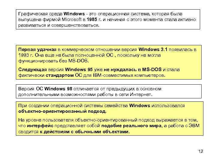 Графическая среда Windows - это операционная система, которая была выпущена фирмой Microsoft в 1985