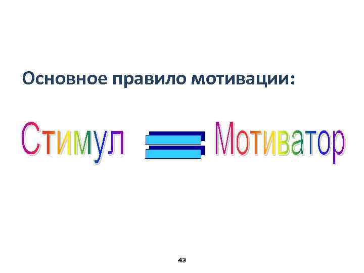 Основное правило мотивации: 43 