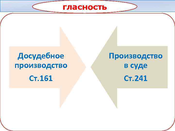 гласность Досудебное производство Ст. 161 Производство Производств в суде о в суде Ст. 241