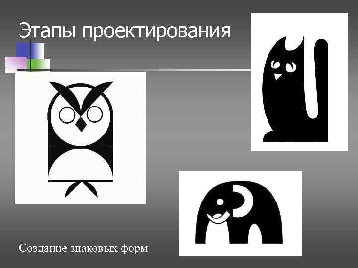 Этапы проектирования Создание знаковых форм 