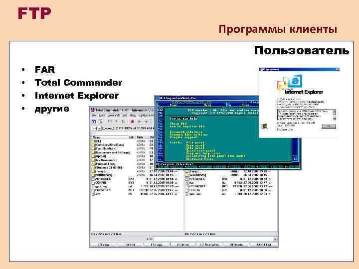 FTP     Программы клиенты     Пользователь • 