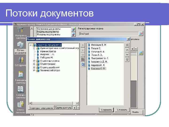 Потоки документов 